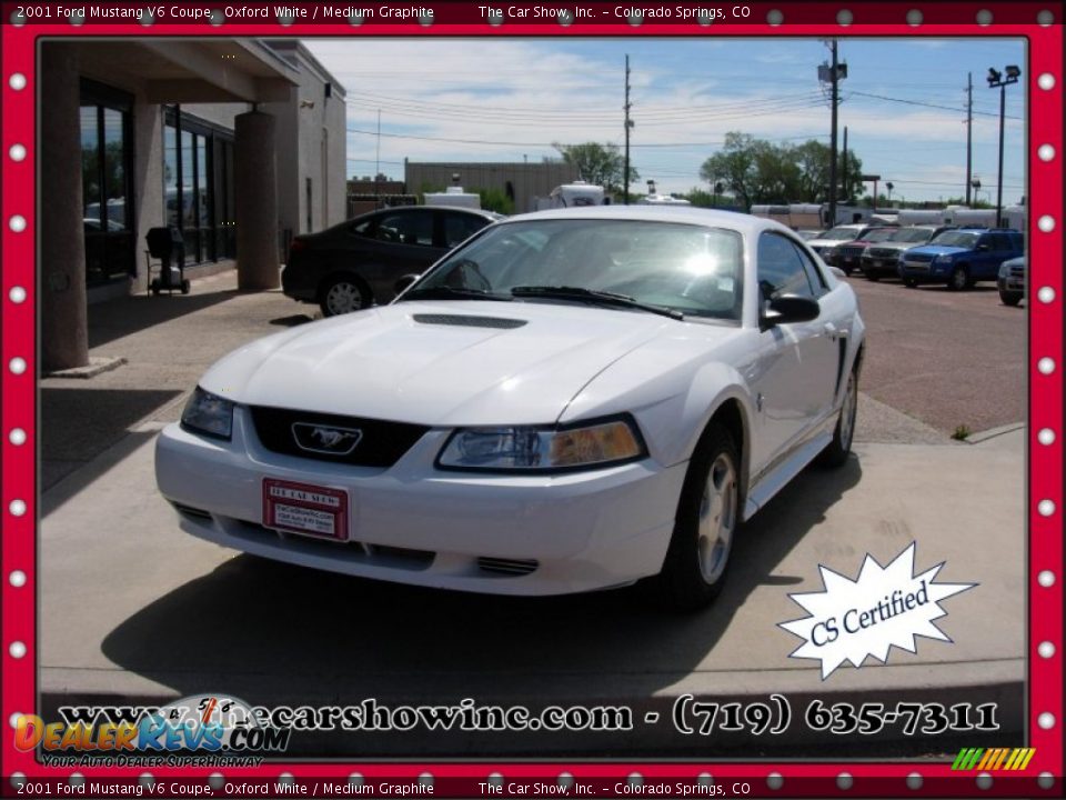 2001 Ford Mustang V6 Coupe Oxford White / Medium Graphite Photo #1