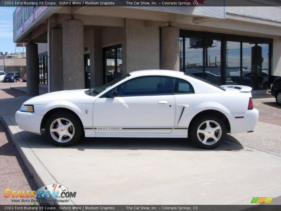 2001 Ford Mustang V6 Coupe Oxford White / Medium Graphite Photo #2