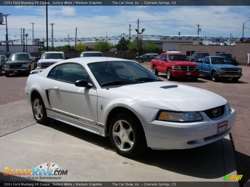 2001 Ford Mustang V6 Coupe Oxford White / Medium Graphite Photo #7
