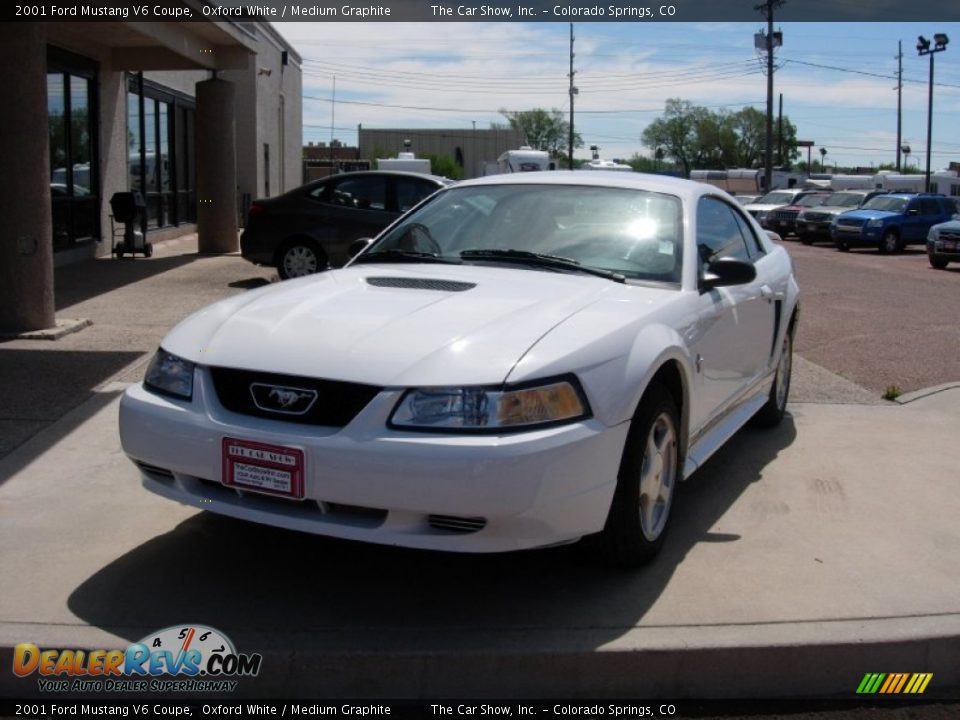 2001 Ford Mustang V6 Coupe Oxford White / Medium Graphite Photo #15