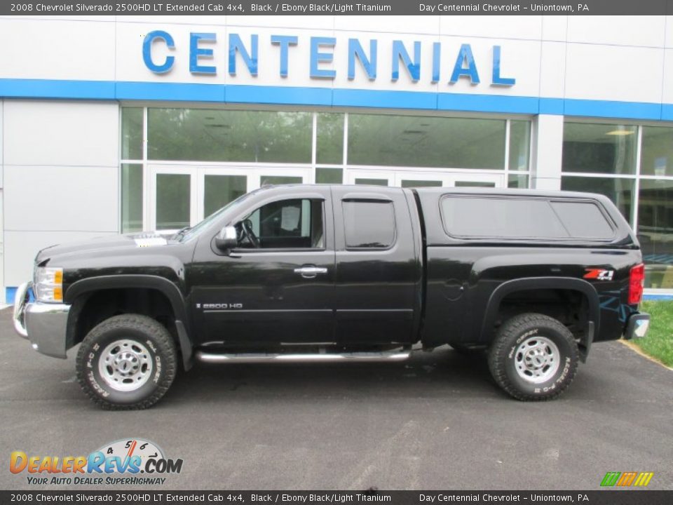 2008 Chevrolet Silverado 2500HD LT Extended Cab 4x4 Black / Ebony Black/Light Titanium Photo #2