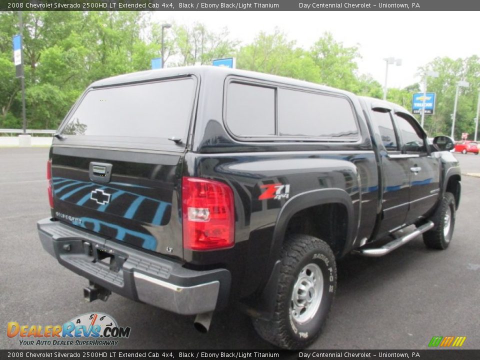 2008 Chevrolet Silverado 2500HD LT Extended Cab 4x4 Black / Ebony Black/Light Titanium Photo #9