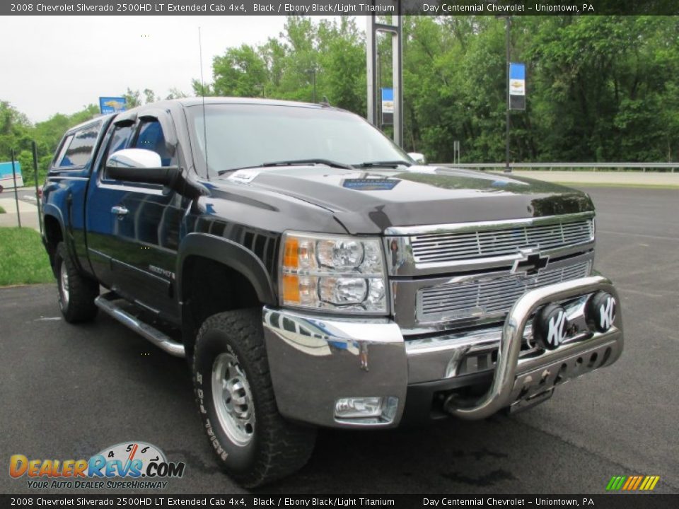 2008 Chevrolet Silverado 2500HD LT Extended Cab 4x4 Black / Ebony Black/Light Titanium Photo #17