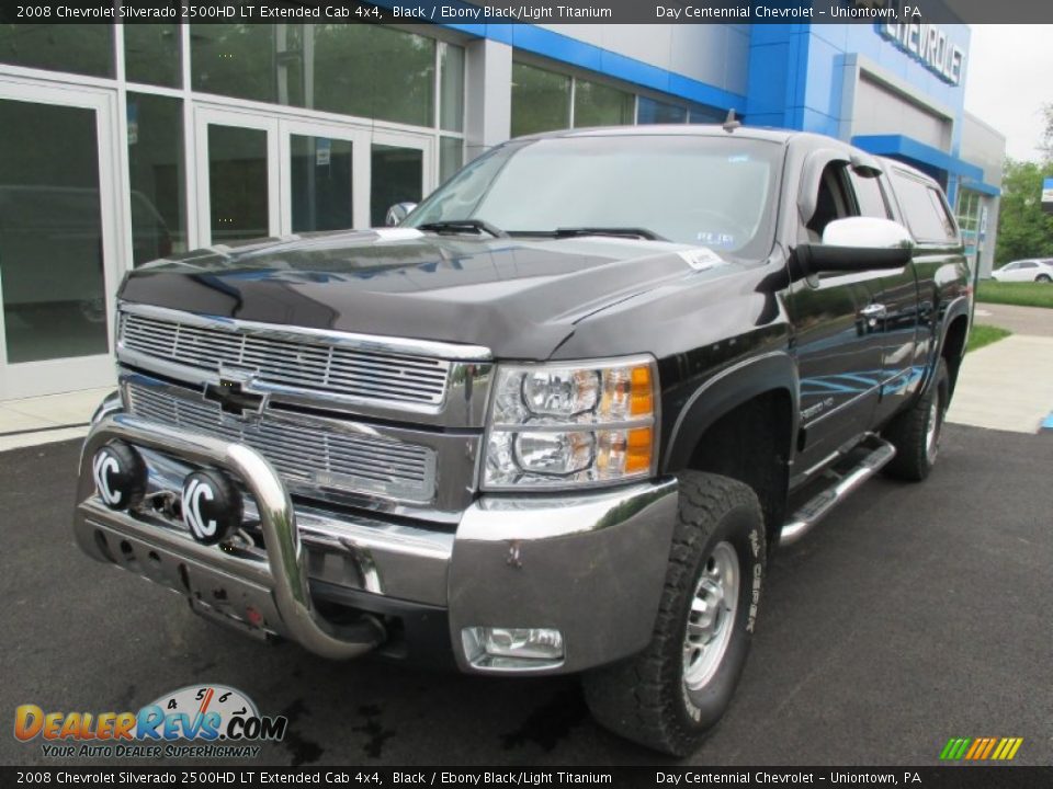 2008 Chevrolet Silverado 2500HD LT Extended Cab 4x4 Black / Ebony Black/Light Titanium Photo #19