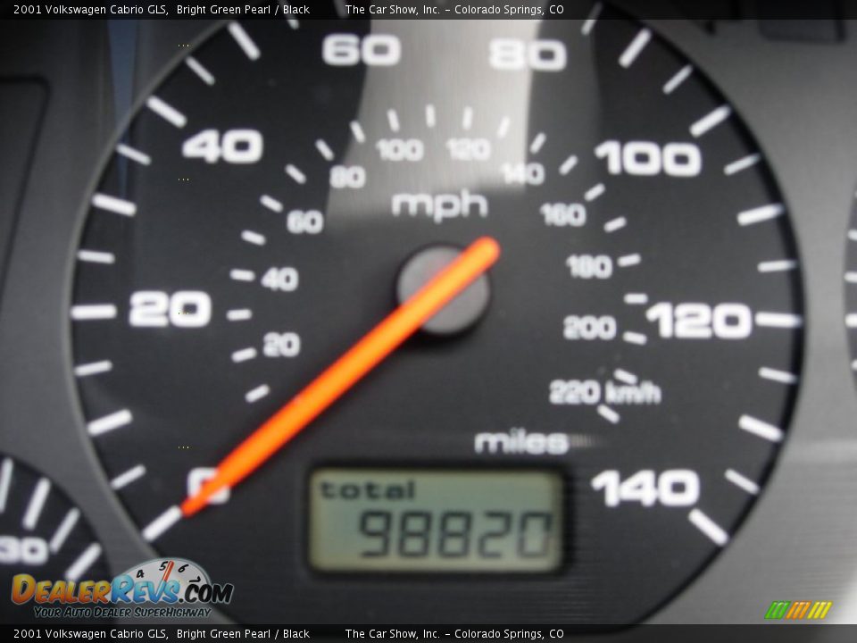2001 Volkswagen Cabrio GLS Bright Green Pearl / Black Photo #21