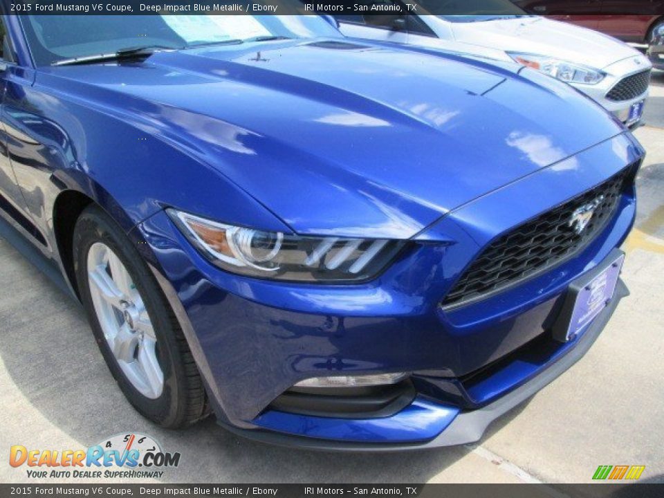 2015 Ford Mustang V6 Coupe Deep Impact Blue Metallic / Ebony Photo #2