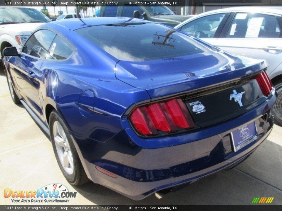 2015 Ford Mustang V6 Coupe Deep Impact Blue Metallic / Ebony Photo #9