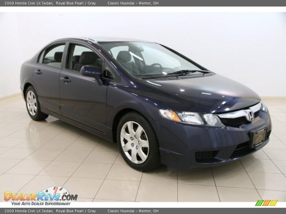 2009 Honda Civic LX Sedan Royal Blue Pearl / Gray Photo #1