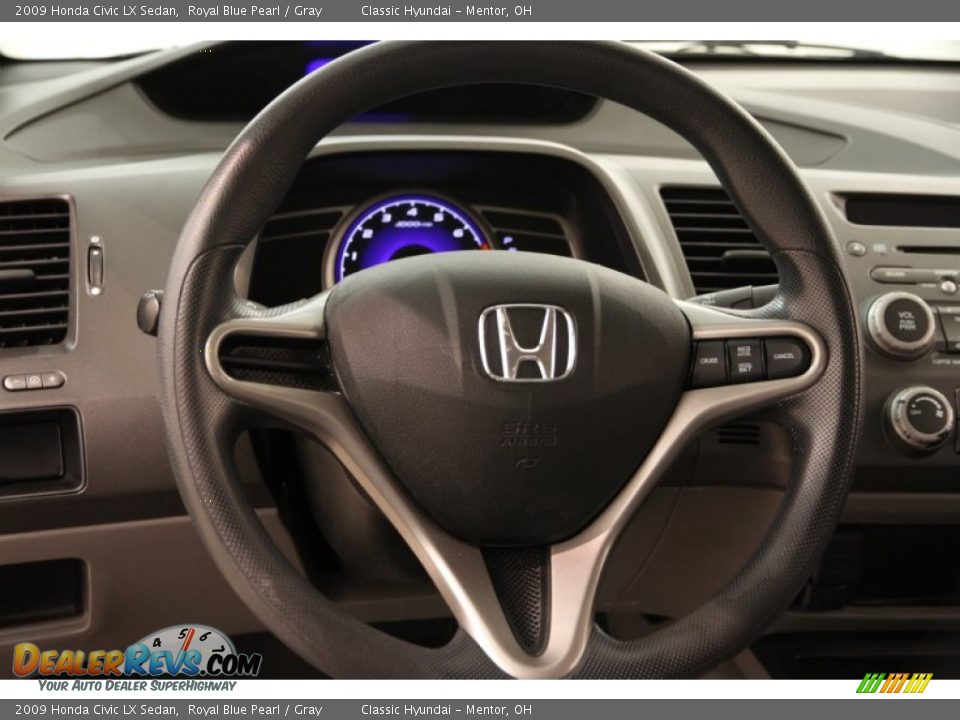 2009 Honda Civic LX Sedan Royal Blue Pearl / Gray Photo #6