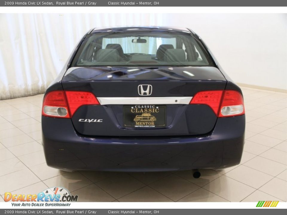 2009 Honda Civic LX Sedan Royal Blue Pearl / Gray Photo #14