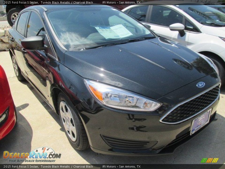 2015 Ford Focus S Sedan Tuxedo Black Metallic / Charcoal Black Photo #1