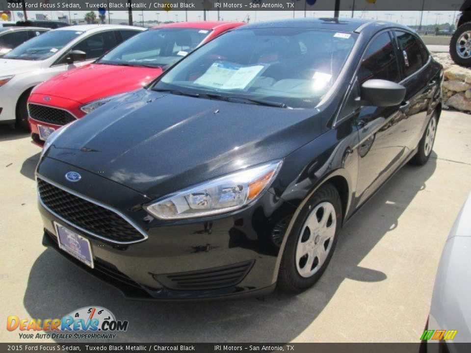 2015 Ford Focus S Sedan Tuxedo Black Metallic / Charcoal Black Photo #6