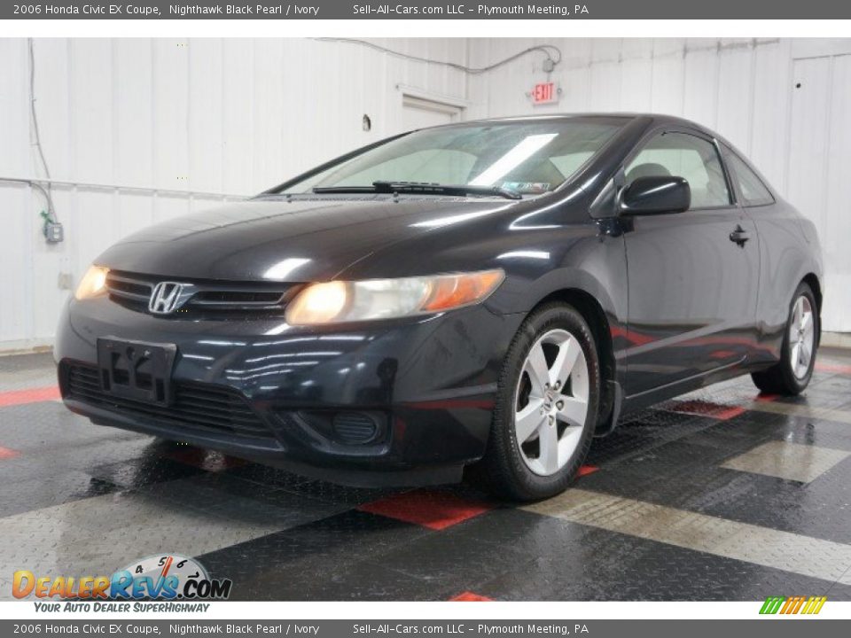 2006 Honda Civic EX Coupe Nighthawk Black Pearl / Ivory Photo #3