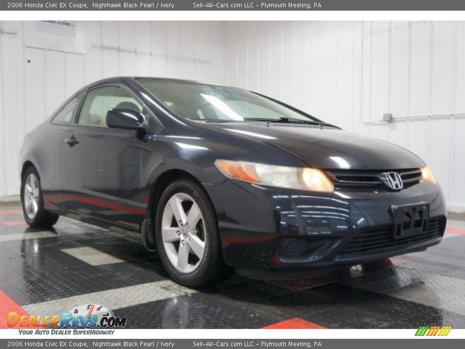 2006 Honda Civic EX Coupe Nighthawk Black Pearl / Ivory Photo #5
