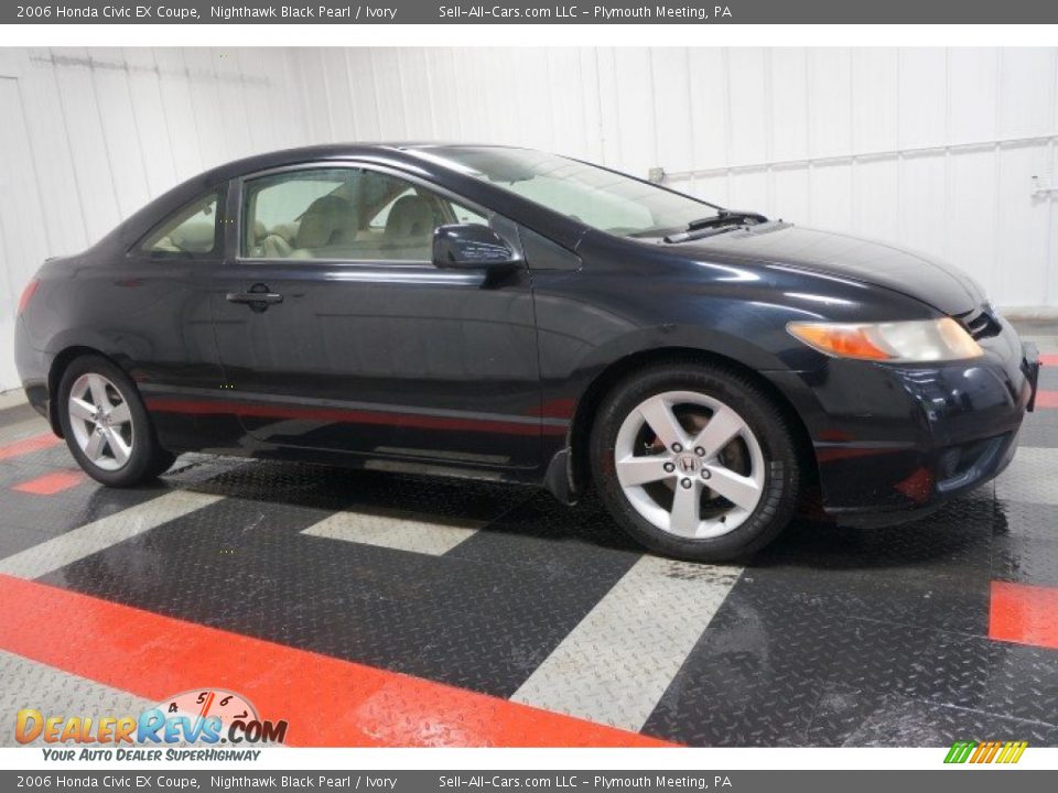 2006 Honda Civic EX Coupe Nighthawk Black Pearl / Ivory Photo #6