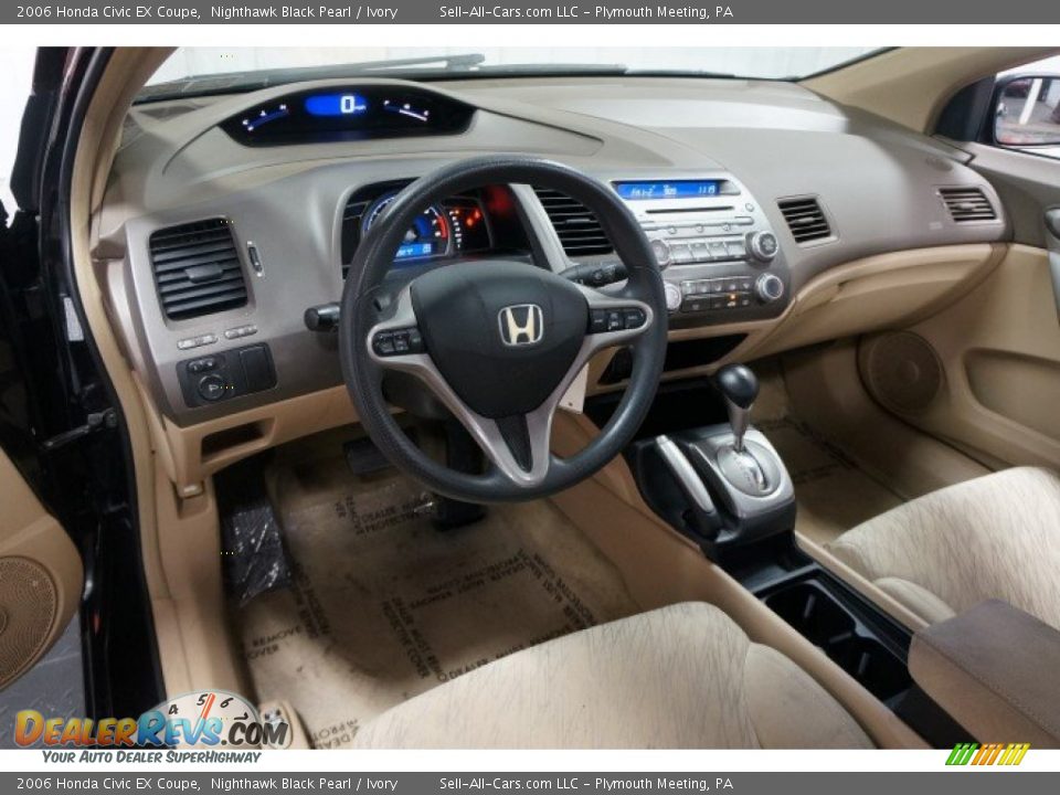 2006 Honda Civic EX Coupe Nighthawk Black Pearl / Ivory Photo #21