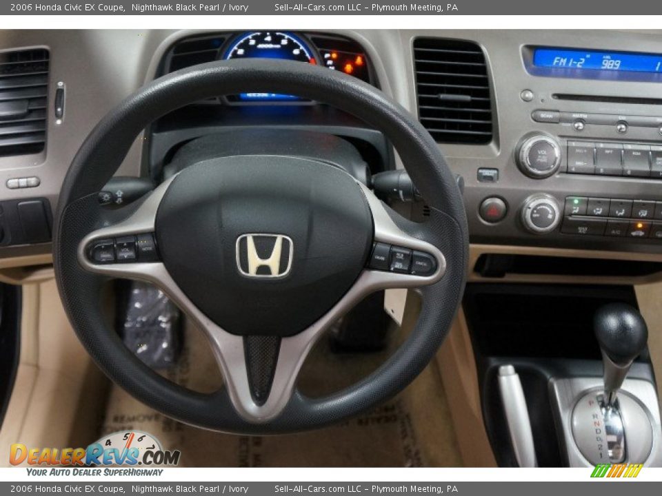 2006 Honda Civic EX Coupe Nighthawk Black Pearl / Ivory Photo #22