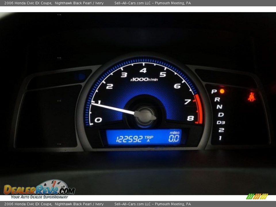 2006 Honda Civic EX Coupe Nighthawk Black Pearl / Ivory Photo #28