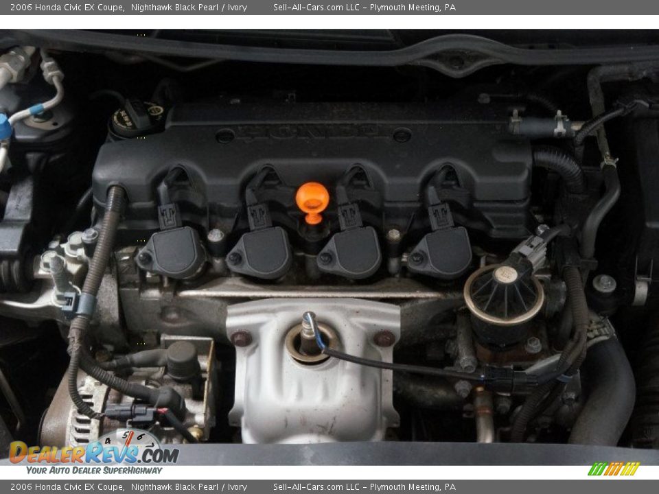 2006 Honda Civic EX Coupe Nighthawk Black Pearl / Ivory Photo #34