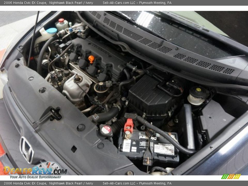2006 Honda Civic EX Coupe Nighthawk Black Pearl / Ivory Photo #36