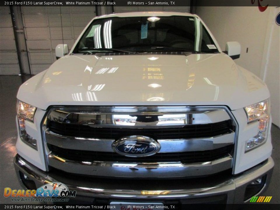 2015 Ford F150 Lariat SuperCrew White Platinum Tricoat / Black Photo #2