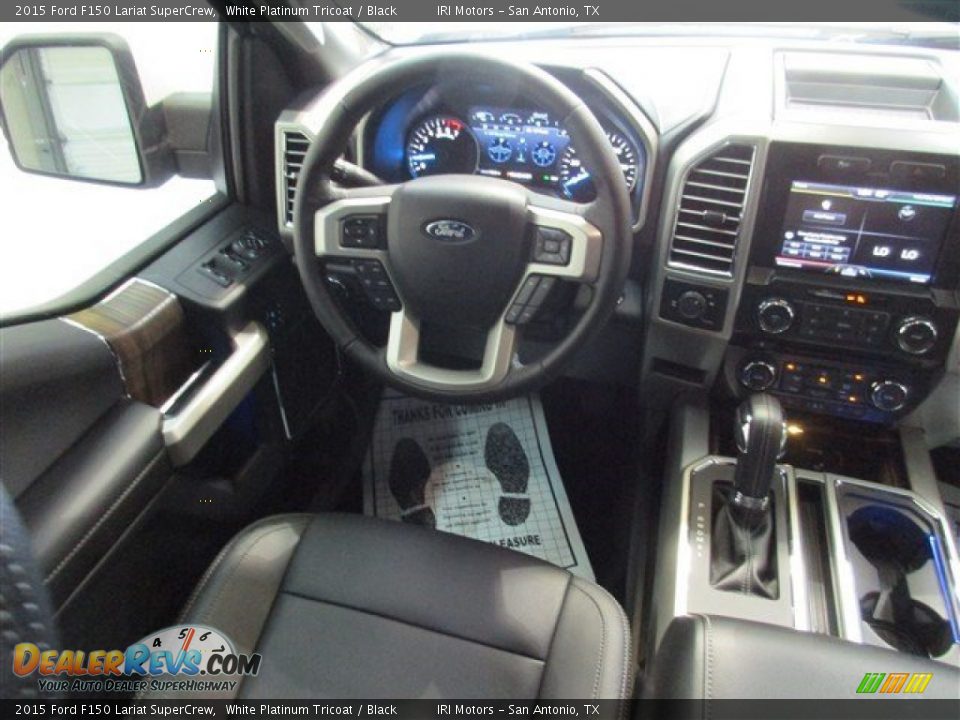 2015 Ford F150 Lariat SuperCrew White Platinum Tricoat / Black Photo #12