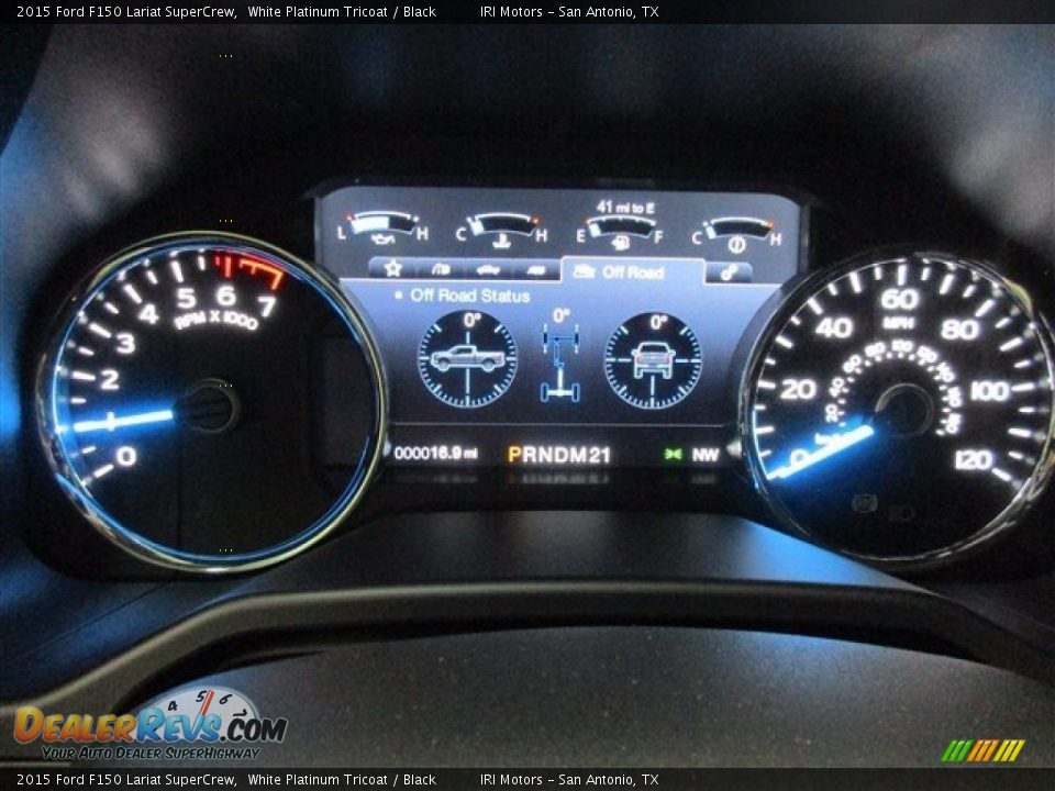 2015 Ford F150 Lariat SuperCrew White Platinum Tricoat / Black Photo #18
