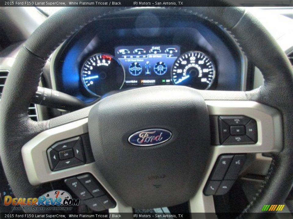 2015 Ford F150 Lariat SuperCrew White Platinum Tricoat / Black Photo #19