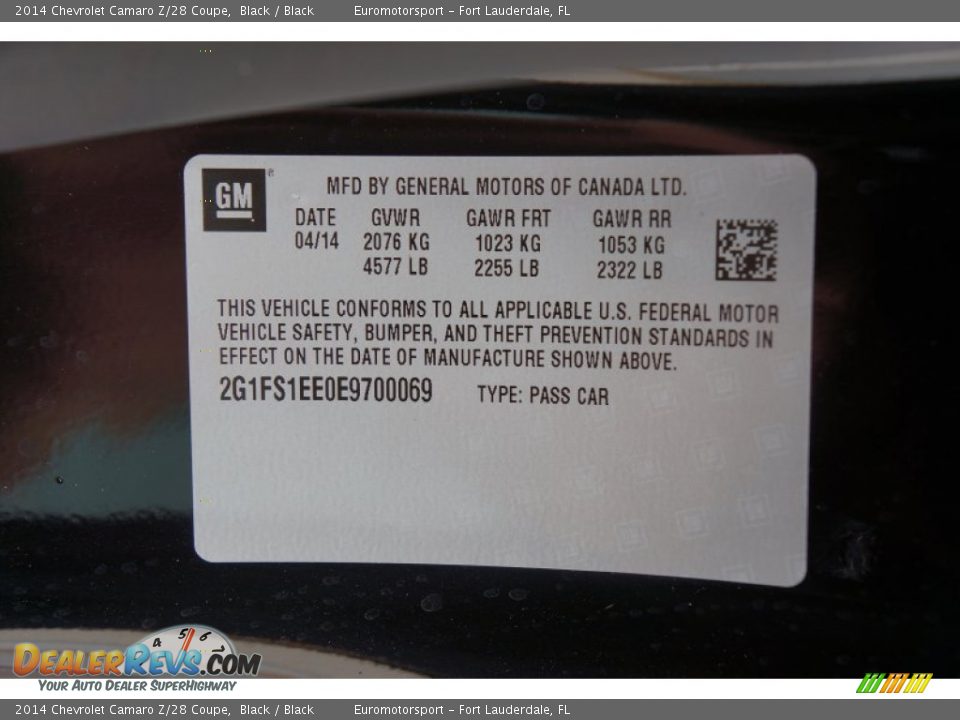 2014 Chevrolet Camaro Z/28 Coupe Black / Black Photo #27