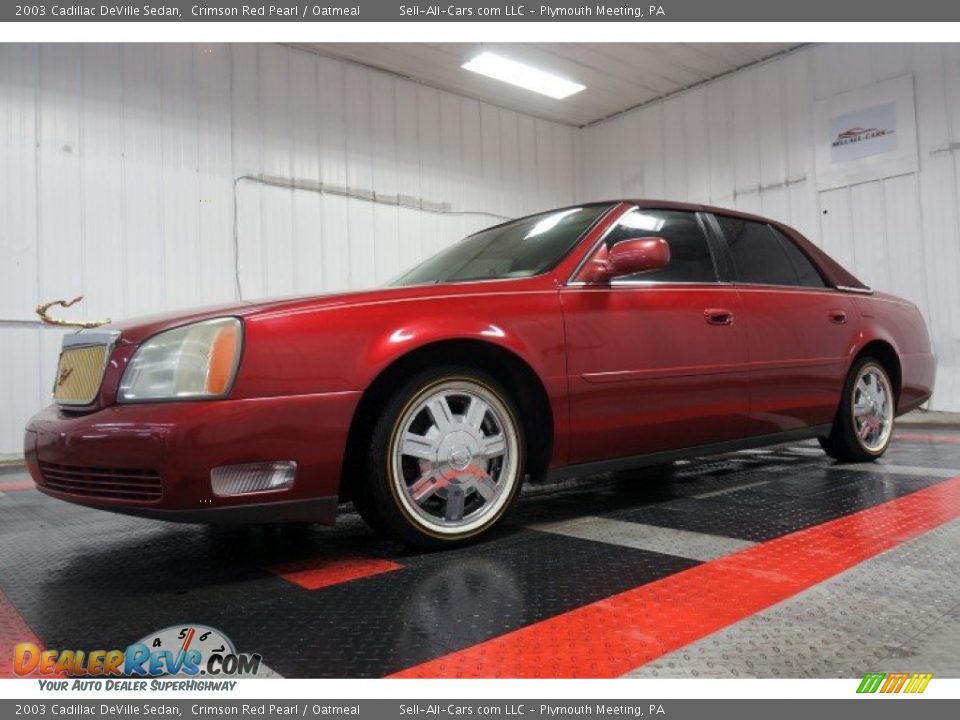 2003 Cadillac DeVille Sedan Crimson Red Pearl / Oatmeal Photo #2