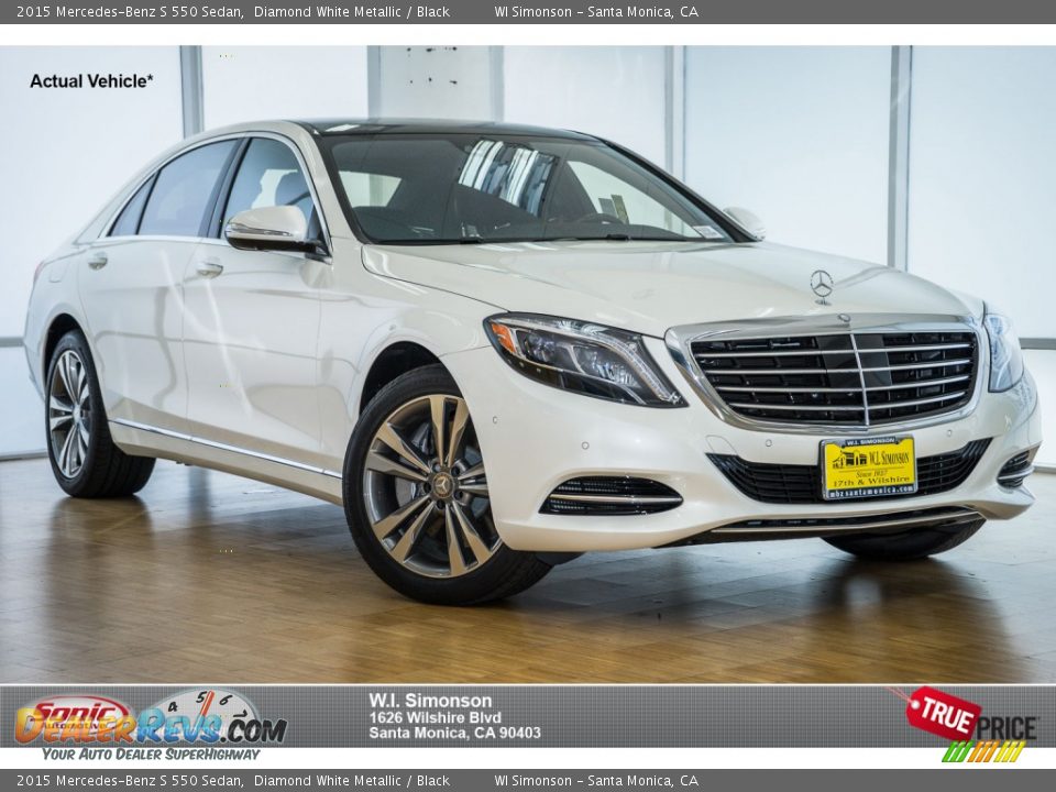 2015 Mercedes-Benz S 550 Sedan Diamond White Metallic / Black Photo #1
