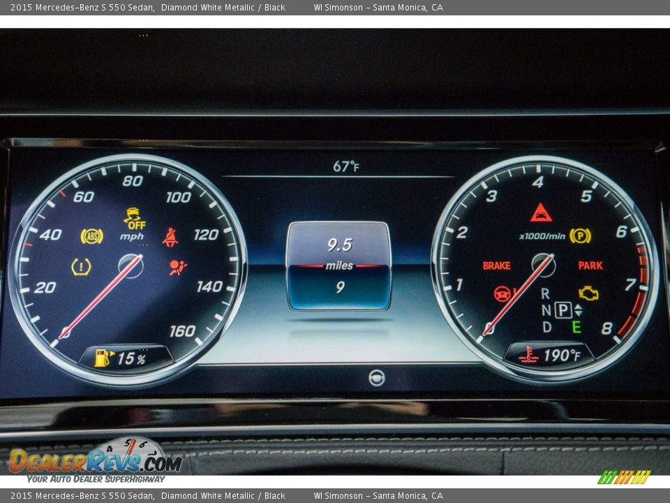 2015 Mercedes-Benz S 550 Sedan Diamond White Metallic / Black Photo #8