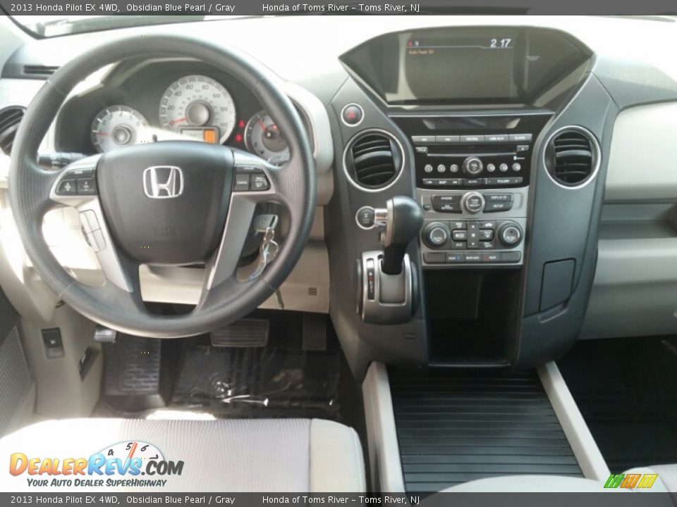 2013 Honda Pilot EX 4WD Obsidian Blue Pearl / Gray Photo #11