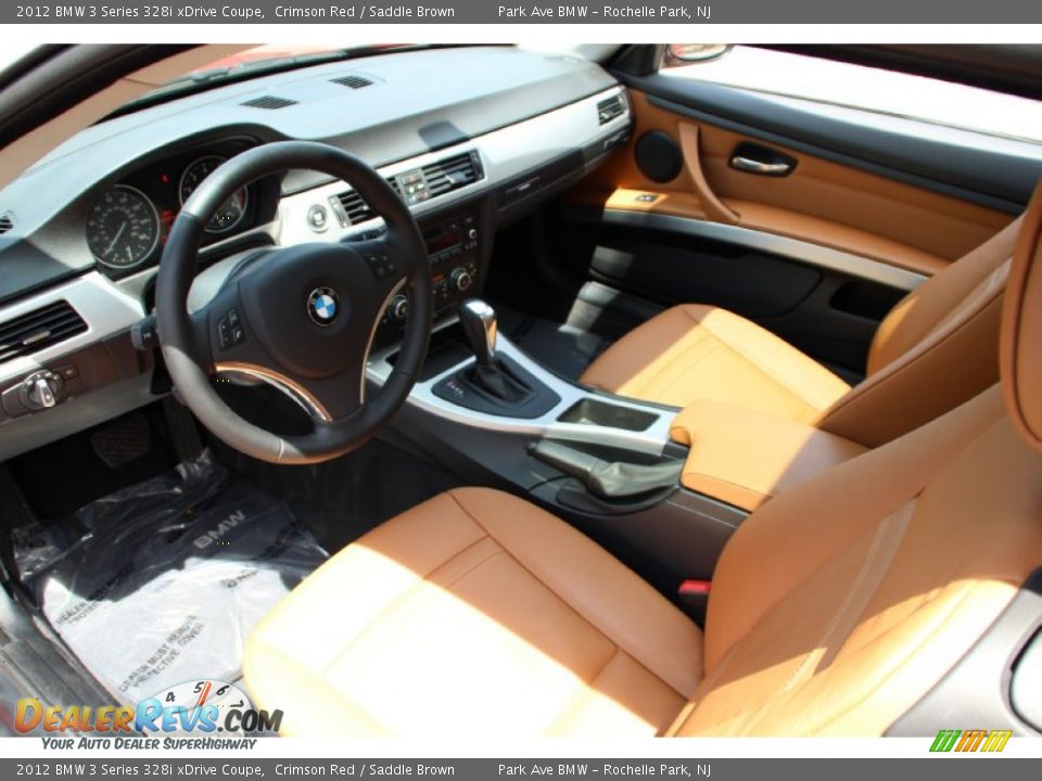 2012 BMW 3 Series 328i xDrive Coupe Crimson Red / Saddle Brown Photo #10