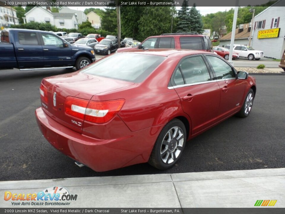 2009 Lincoln MKZ Sedan Vivid Red Metallic / Dark Charcoal Photo #5
