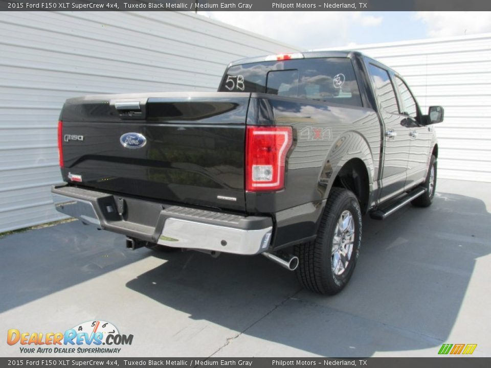 2015 Ford F150 XLT SuperCrew 4x4 Tuxedo Black Metallic / Medium Earth Gray Photo #4