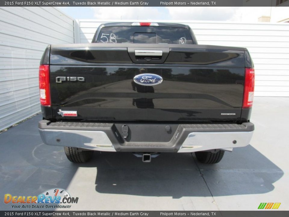 2015 Ford F150 XLT SuperCrew 4x4 Tuxedo Black Metallic / Medium Earth Gray Photo #5