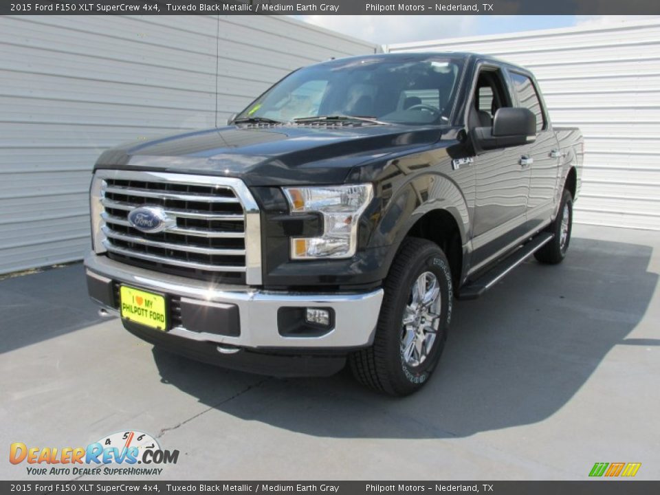 2015 Ford F150 XLT SuperCrew 4x4 Tuxedo Black Metallic / Medium Earth Gray Photo #7