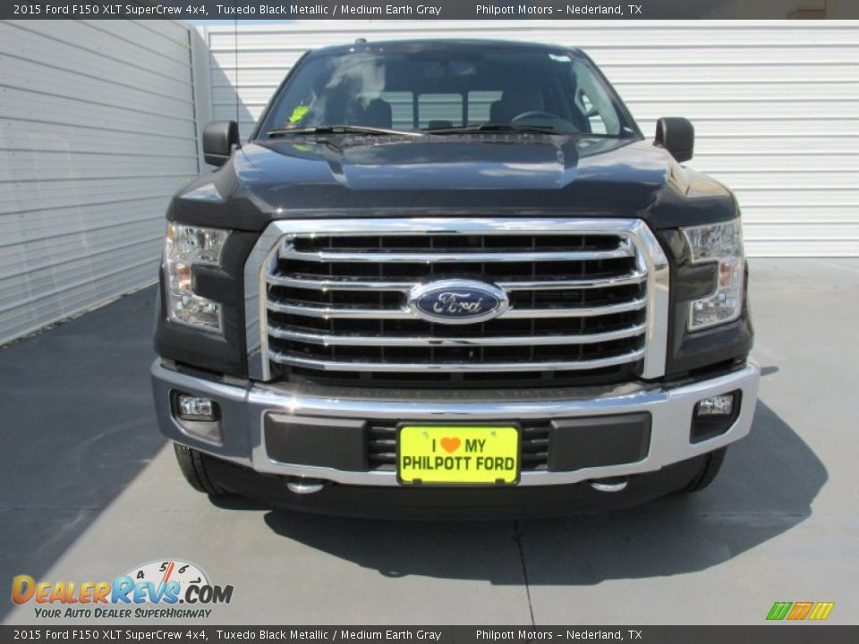 2015 Ford F150 XLT SuperCrew 4x4 Tuxedo Black Metallic / Medium Earth Gray Photo #8