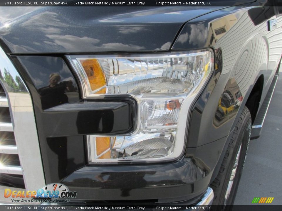 2015 Ford F150 XLT SuperCrew 4x4 Tuxedo Black Metallic / Medium Earth Gray Photo #9