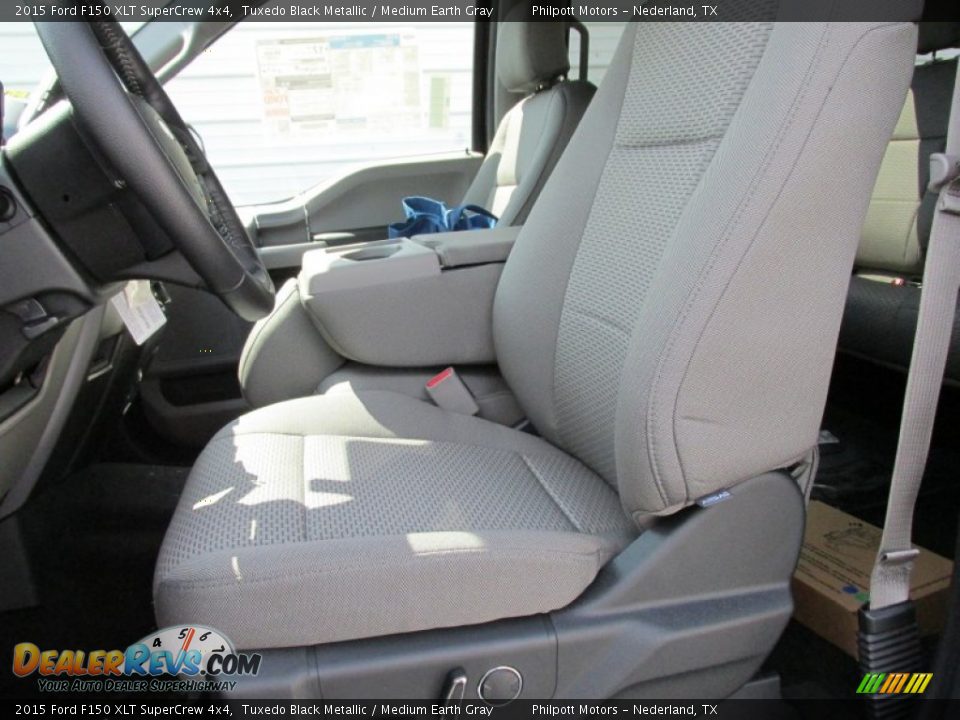 2015 Ford F150 XLT SuperCrew 4x4 Tuxedo Black Metallic / Medium Earth Gray Photo #23