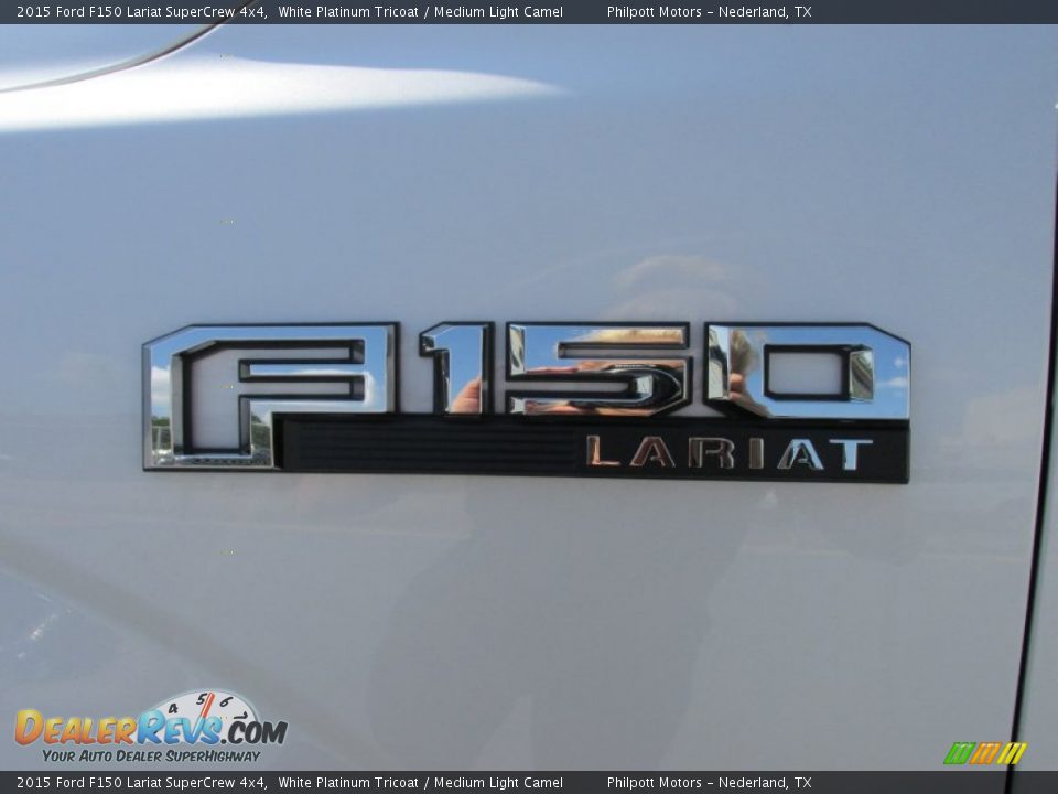 2015 Ford F150 Lariat SuperCrew 4x4 White Platinum Tricoat / Medium Light Camel Photo #14