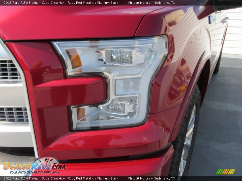 2015 Ford F150 Platinum SuperCrew 4x4 Ruby Red Metallic / Platinum Black Photo #9
