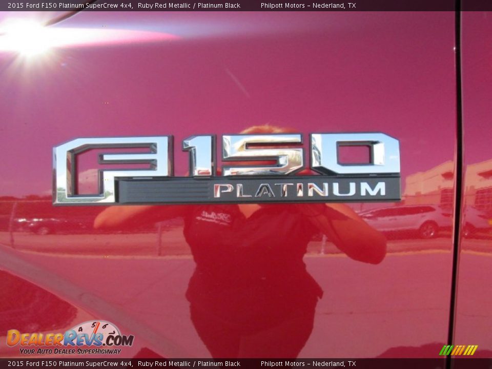 2015 Ford F150 Platinum SuperCrew 4x4 Ruby Red Metallic / Platinum Black Photo #14