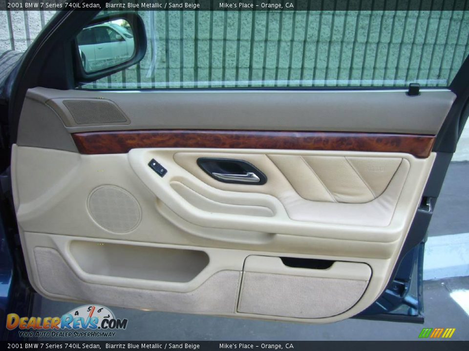 2001 BMW 7 Series 740iL Sedan Biarritz Blue Metallic / Sand Beige Photo #26