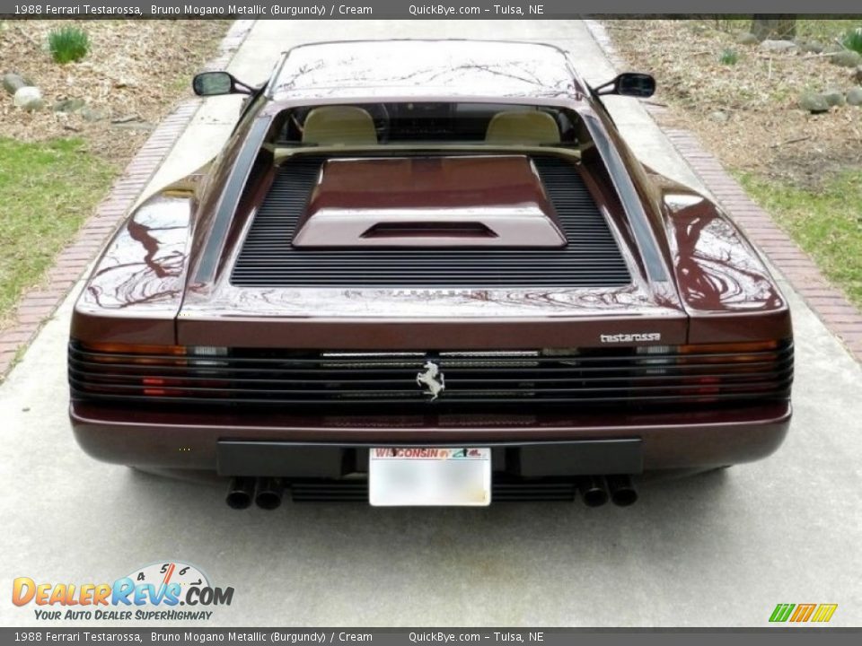 1988 Ferrari Testarossa Bruno Mogano Metallic (Burgundy) / Cream Photo #17