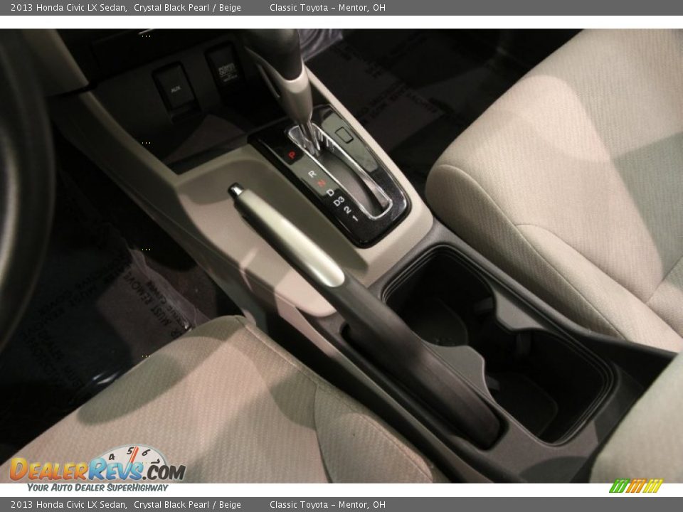 2013 Honda Civic LX Sedan Crystal Black Pearl / Beige Photo #11