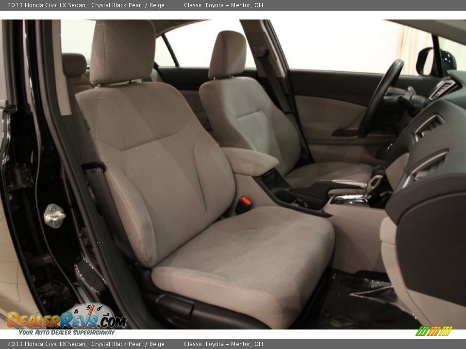 2013 Honda Civic LX Sedan Crystal Black Pearl / Beige Photo #13