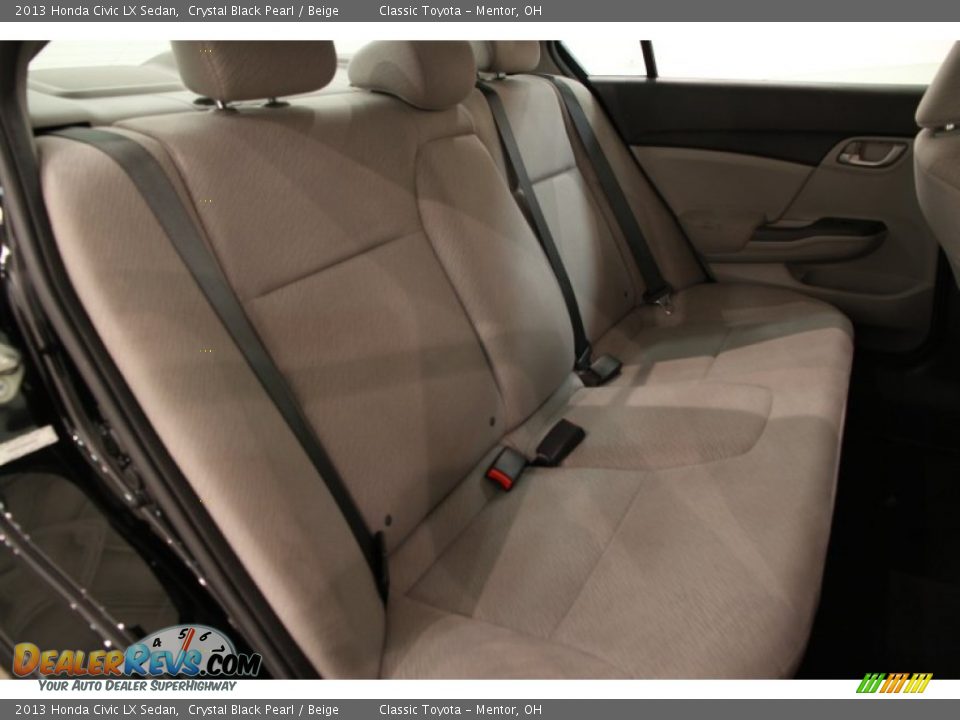 2013 Honda Civic LX Sedan Crystal Black Pearl / Beige Photo #14