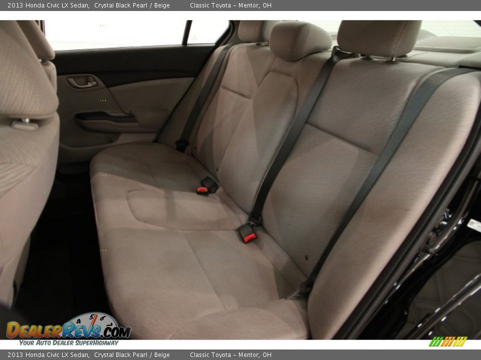 2013 Honda Civic LX Sedan Crystal Black Pearl / Beige Photo #15